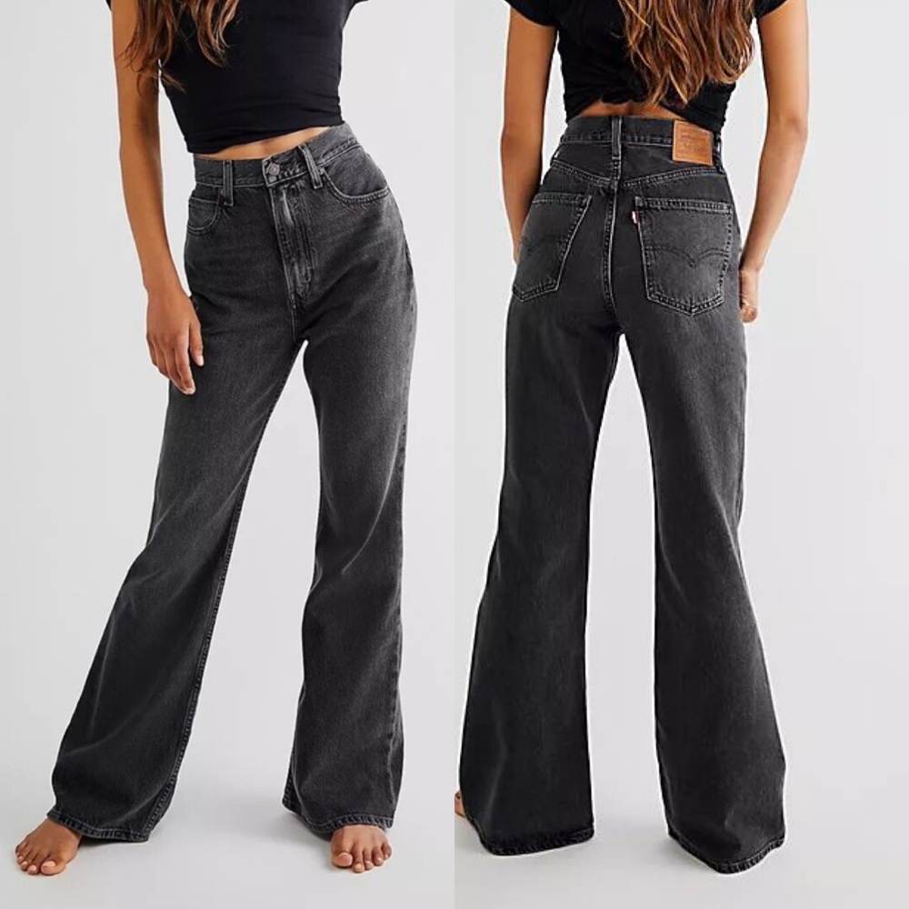 Free People Black Flare & Wide Leg Jeans